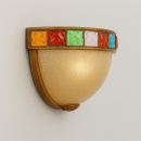 Пара бра Longobard,
Золотая полусфера с мозаикой из цветного Hammered Glass Mosaic, Verona, Italy 1970‑е годы